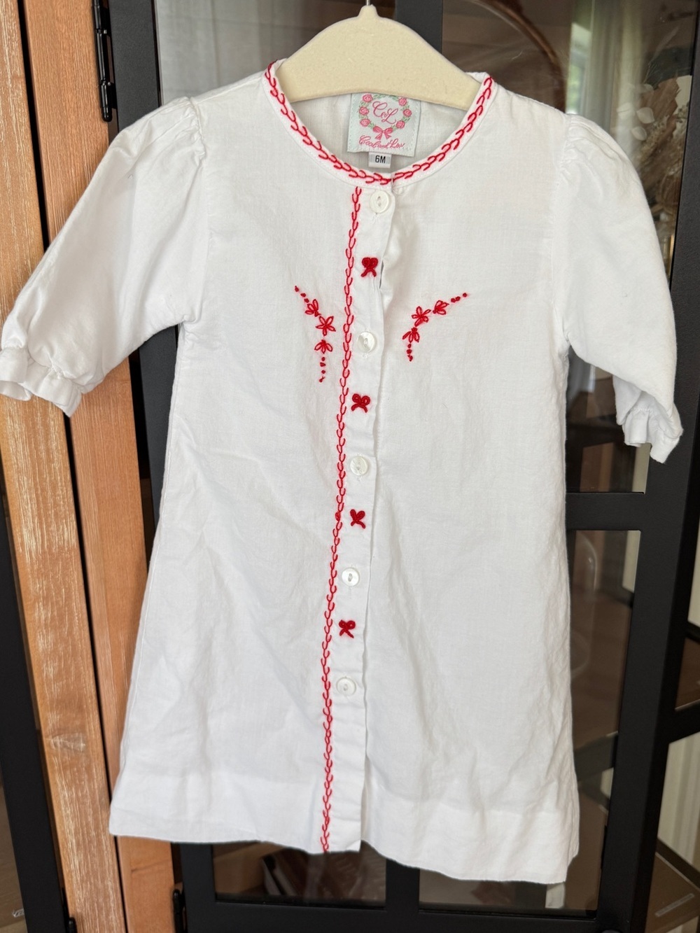 Cecil & Lou heirloom embroidered daygown dress baby girl bows flowers trim